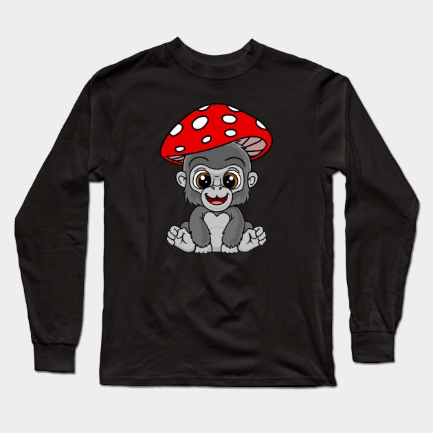 Gorilla Mushie Long Sleeve T-Shirt by MushieCreatures